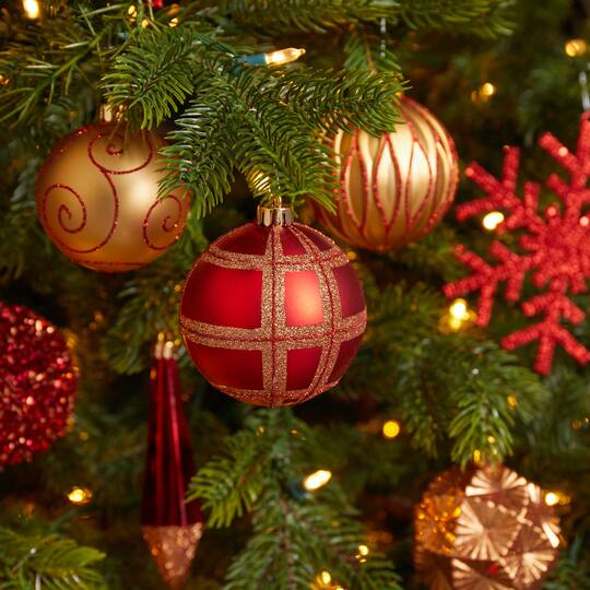 52ct. 6" & Gold Shatterproof Ornament Set